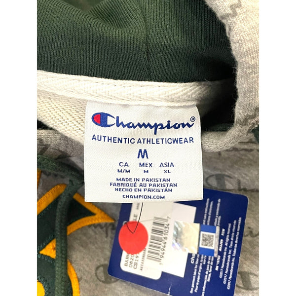 NWT Champion Pullover Pockets Cotton Men's Hoodie Grey, Green Size Medium