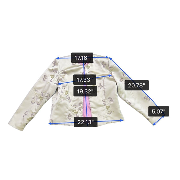 Jwffrey & Dara Womens Cream Satin Floral Jacket & Sleeveless Top Set Size 16