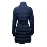 Express Women Black Polyester Puffer Belted Coat  Full-Length Pockets Warm Sz S