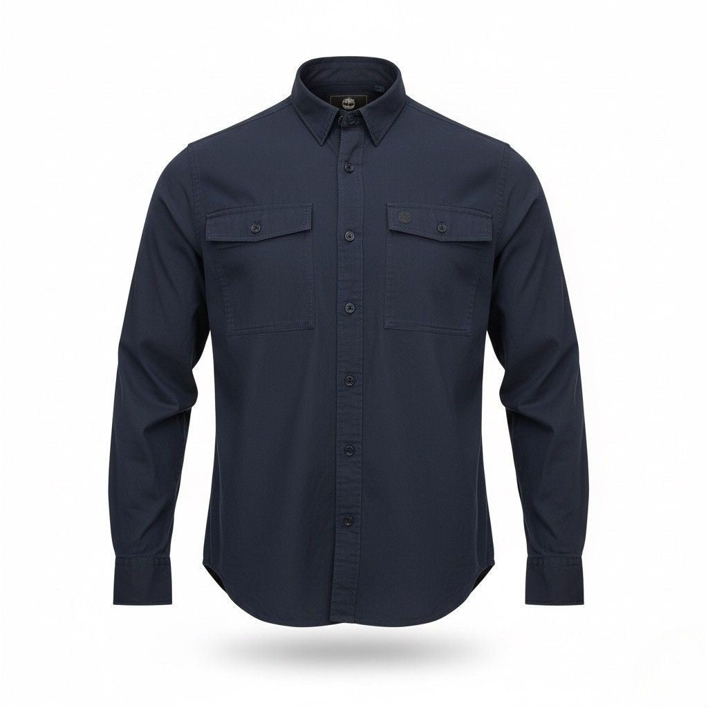 Timberland Mens Navy Cotton & Polyester Long Sleeve Button-Up Shirt Size XL