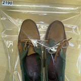 Sebago Women’s Brown & Green Leather 2 Eyes Docksides Boat Moc Toe Shoes Size 7.