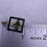 Silver Tone & Gold Tone Womens Bumble Bee Pendant & Earrings Set Signed Bst