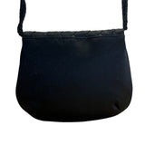 Vintage Handmade Women’s Black Quilted Woven Strap Crossbody Clutch Size S