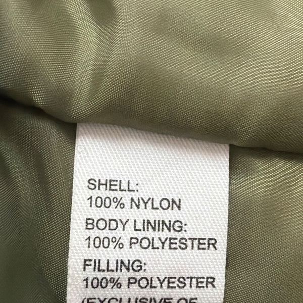 U.S. Army Mens Olive Nylon Bomber Jacket Lightweight Warm Ribbed Cuffs Pockets L