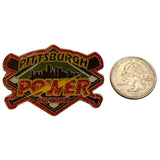 Pittsburgh Power Softball Glittery Enamel Lapel Pin Dual Clutch Back Design