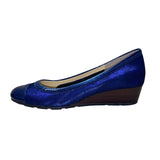 Cole Haan Women’s Cobalt Blue Sparkle & Patent Leather Milly Wedge Shoes Size 6B