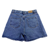 Zara Womens Blue Denim Cotton High-Waisted Casual Relaxed Shorts Size 10