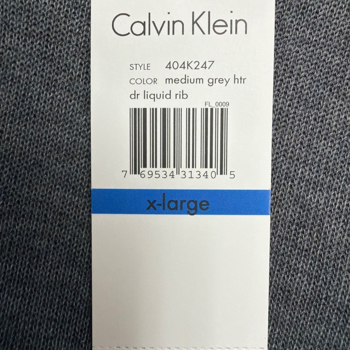 Calvin Klein Mens Medium Grey Cotton V-Neck Liquid Rib Long Sleeve Sweater Sz XL