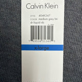 Calvin Klein Mens Medium Grey Cotton V-Neck Liquid Rib Long Sleeve Sweater Sz XL