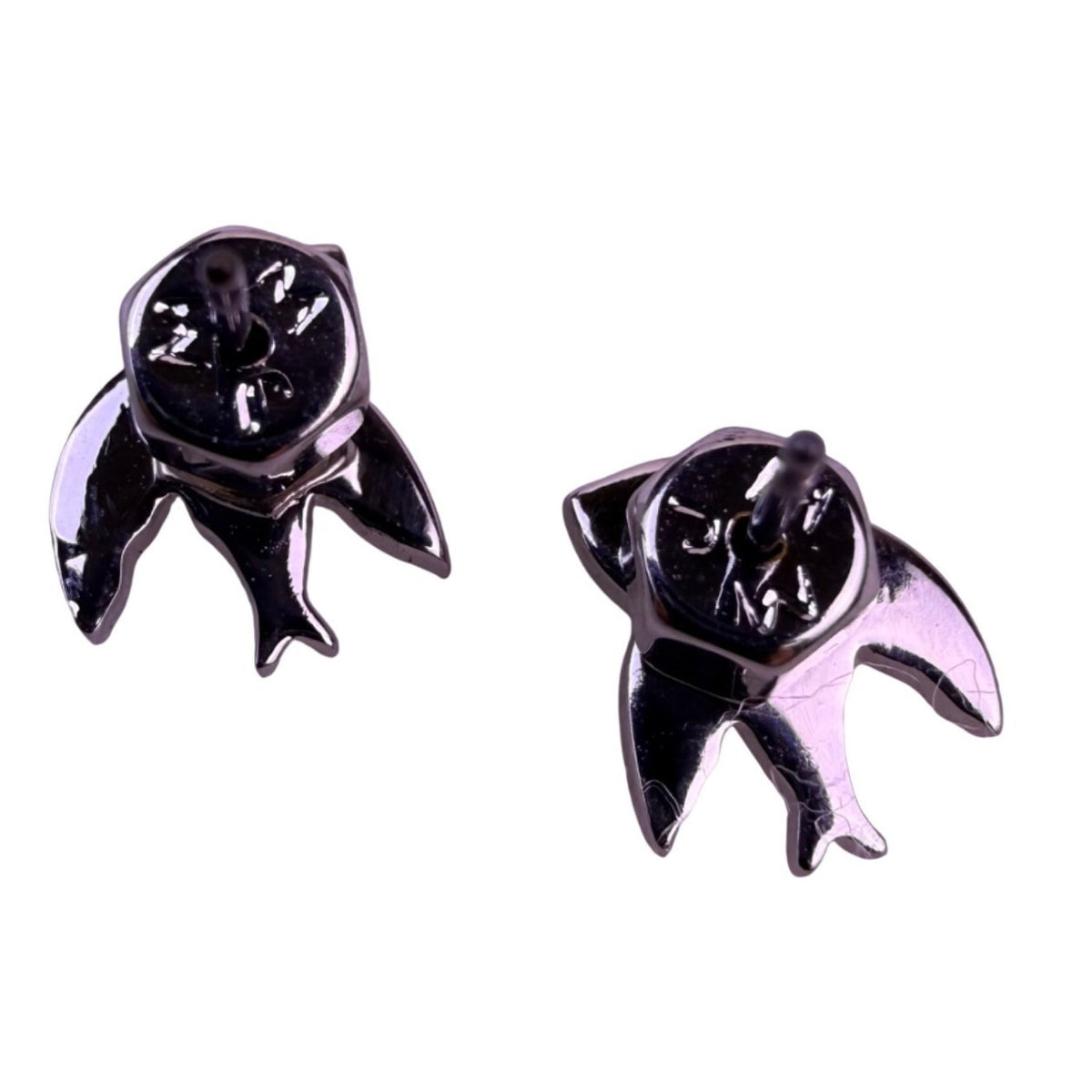 Marc By Marc Jacobs Silver Tone Bird Earrings Crystal Accent Stud Women
