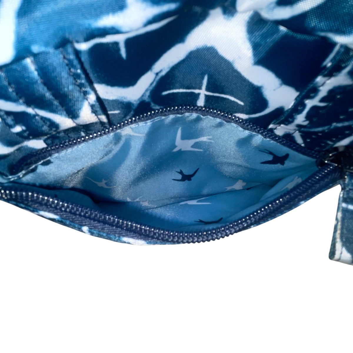 Lug Women’s Blue Nylon Quilted Abstract Pattern & Pockets Swing Crossbody Bag