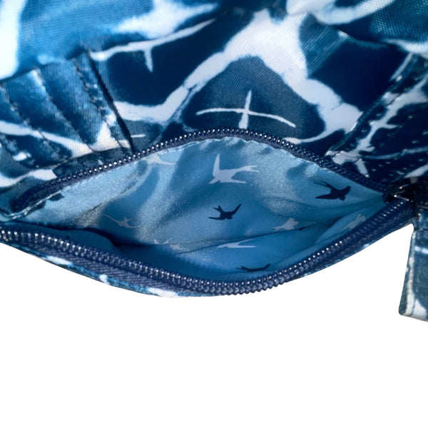 Lug Women’s Blue Nylon Quilted Abstract Pattern & Pockets Swing Crossbody Bag