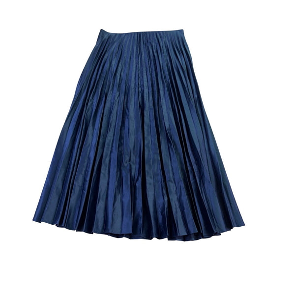 Zara Womens Navy Polyester Pleated Maxi Skirt Size M