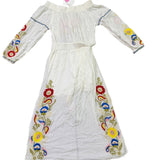 L’Atiste Women’s White Embroidered Off-Shoulder Maxi Dress Size S