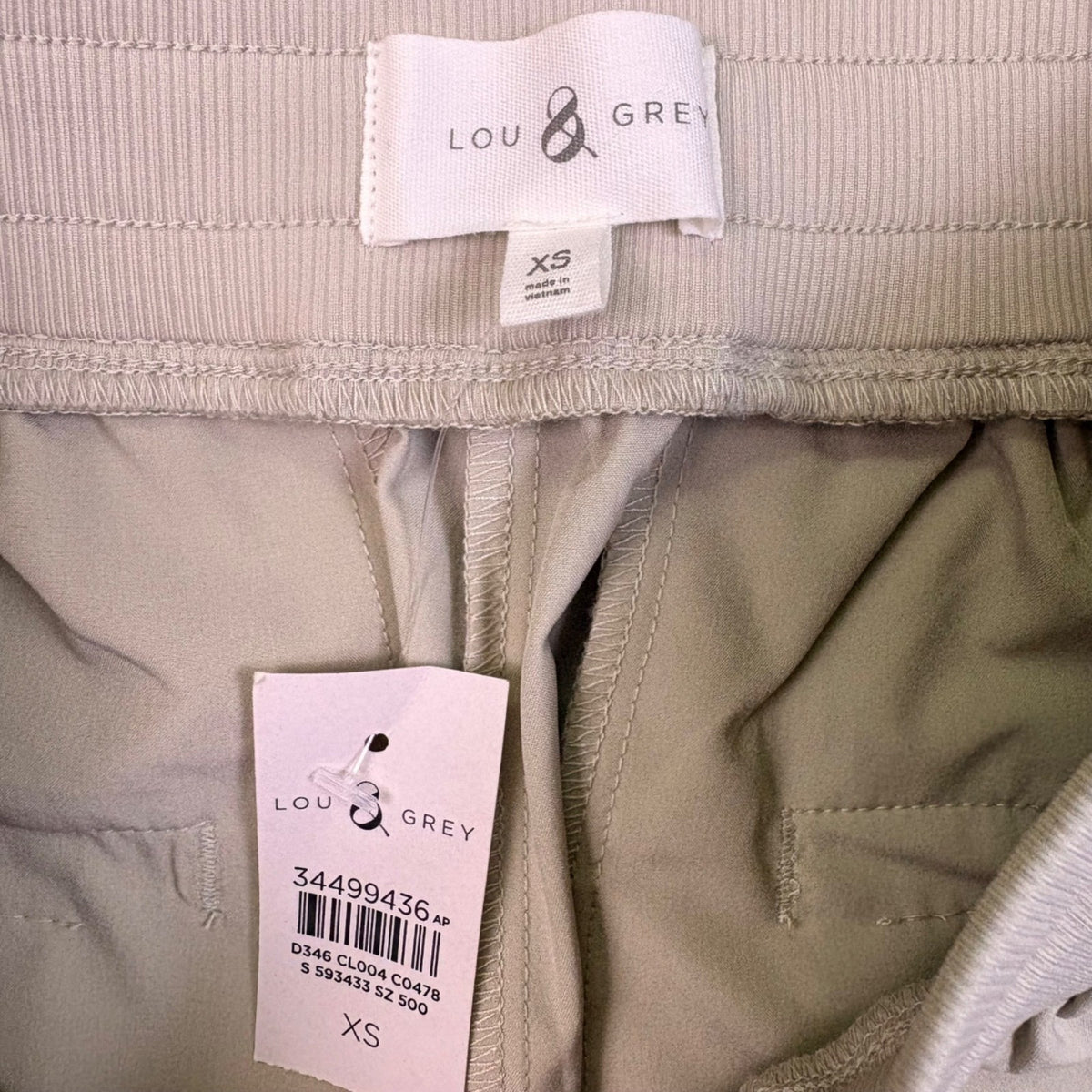 Lou & Grey Womens Ivory Polyester Blend Elastic Waist Jogger Pants Size XS