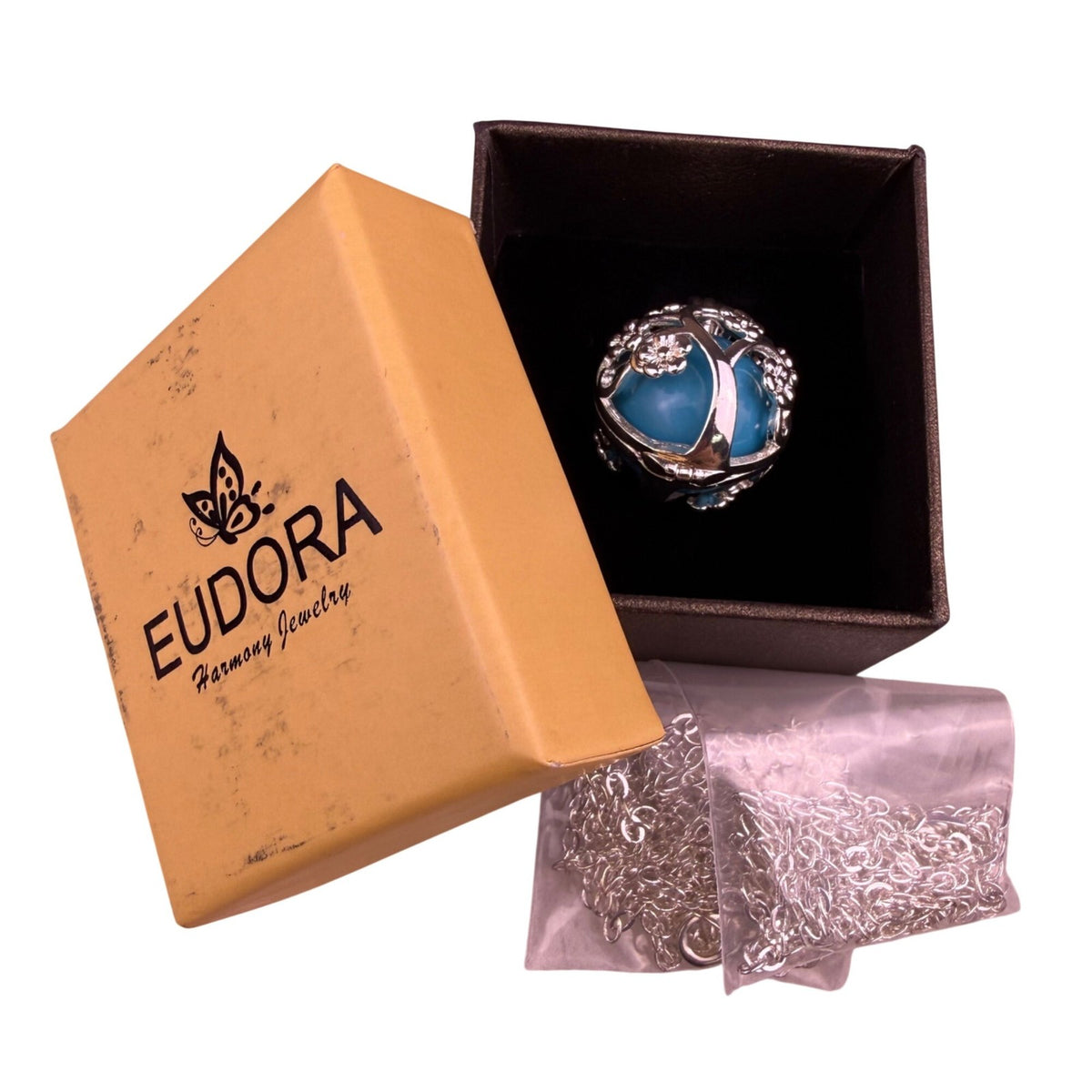 Eudora Women Silver Tone Blue Alloy Tree Of Life Harmony Bola Pendant Necklace