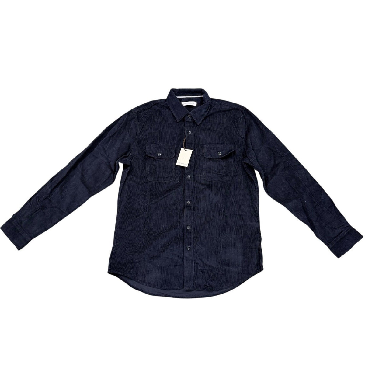 James Campbell Mens Navy Corduroy Button-Up Long Sleeve Shirt Size L