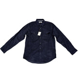 James Campbell Mens Navy Corduroy Button-Up Long Sleeve Shirt Size L
