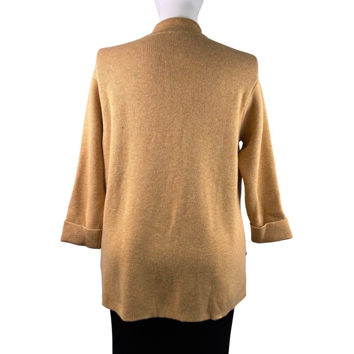 Talbots Womens Camel Nylon Wool Open Front Blazer Jacket With Pockets Size 2X