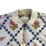 Blanknyc Womens White Quilted Floral Bomber Jacket 100% Cotton Embroidered Sz S