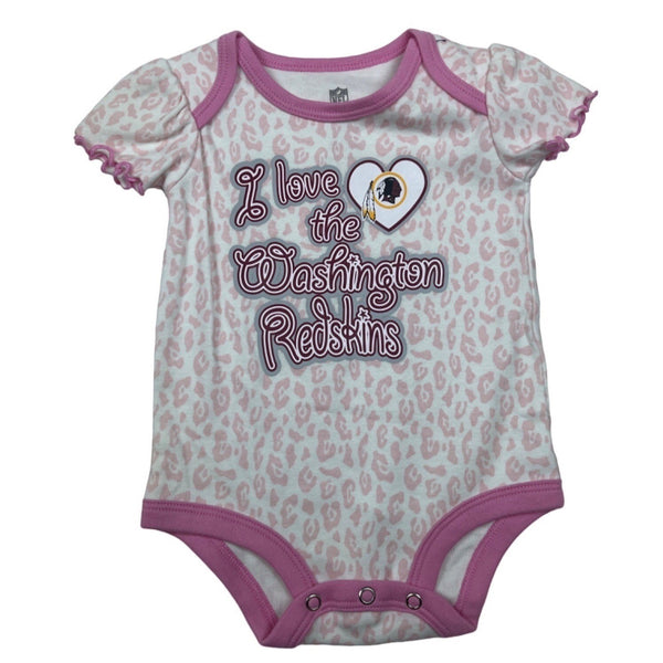 NFL Indians Toddler Girl's Red and White Creeper Set Sz 0-3M - NWT