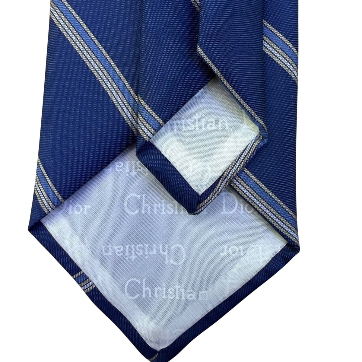 Mens Blue Polyester Striped Formal Neck Tie Classic Design