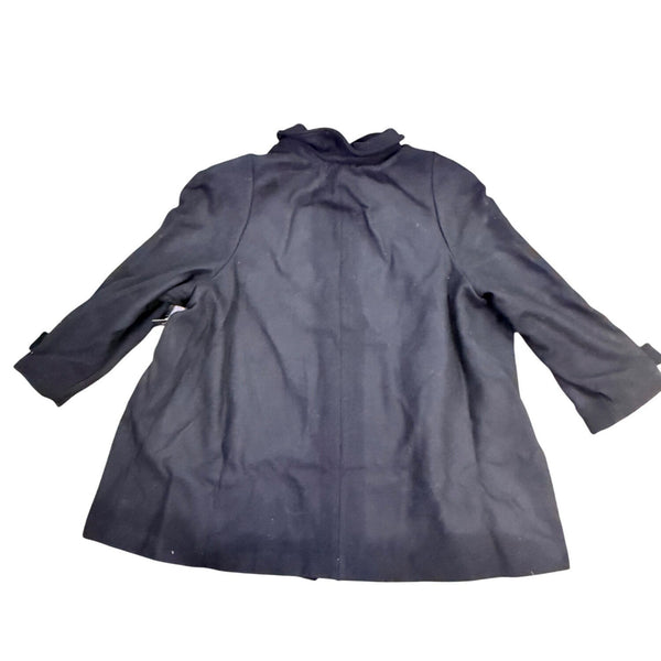 Woman Within Womens Black Swing Coat Button Front Lightweight Size 38W