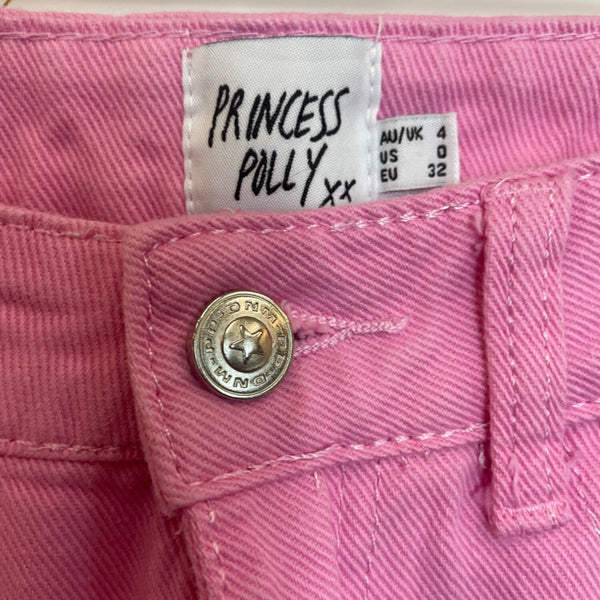 Princess Polly Youth Girl's Pink Flared Jeans Sz 0