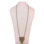 Gold Tone Women’s Beaded Fringe Statement Necklace With Mesh Bib
