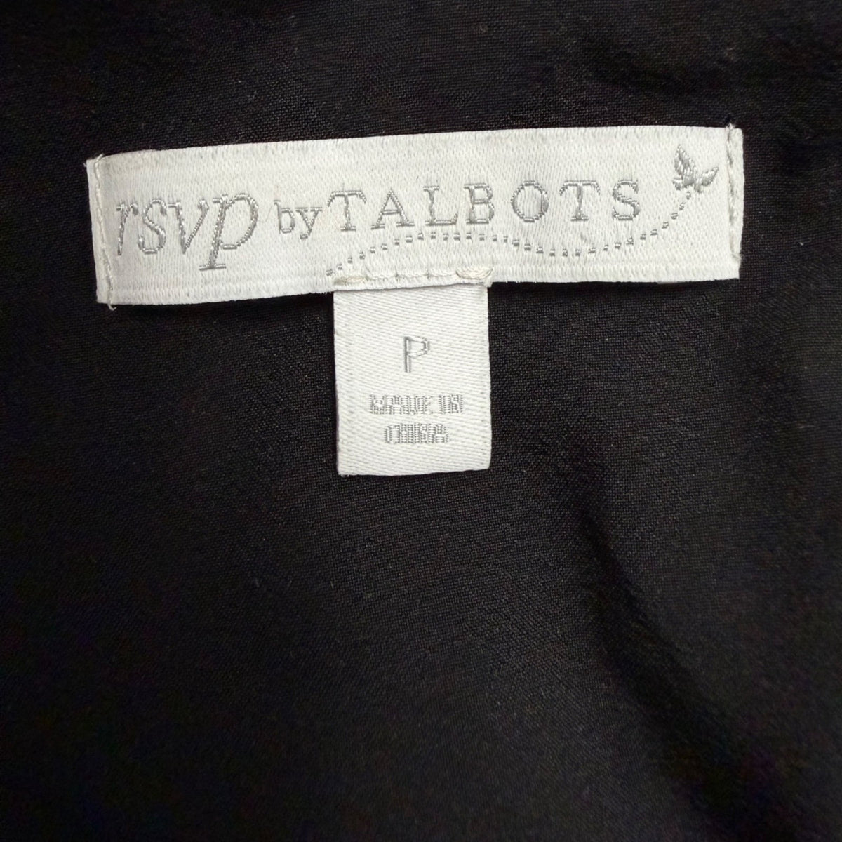 RSVP By Talbots Womens Black Honeycomb Lace 3/4 Sleeve Blouse Size P