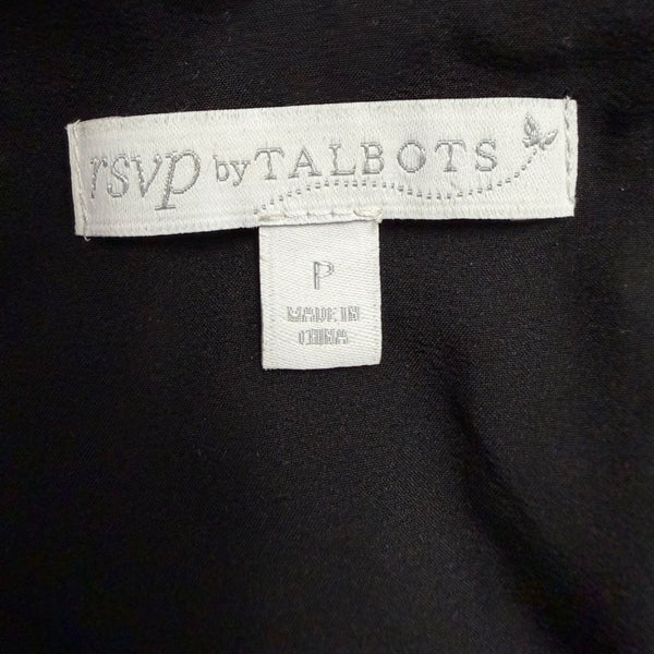 RSVP By Talbots Womens Black Honeycomb Lace 3/4 Sleeve Blouse Size P