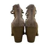 Fergalicious Women’s Taupe Zip Closure Heeled Weever Ankle Booties Size 7.5M