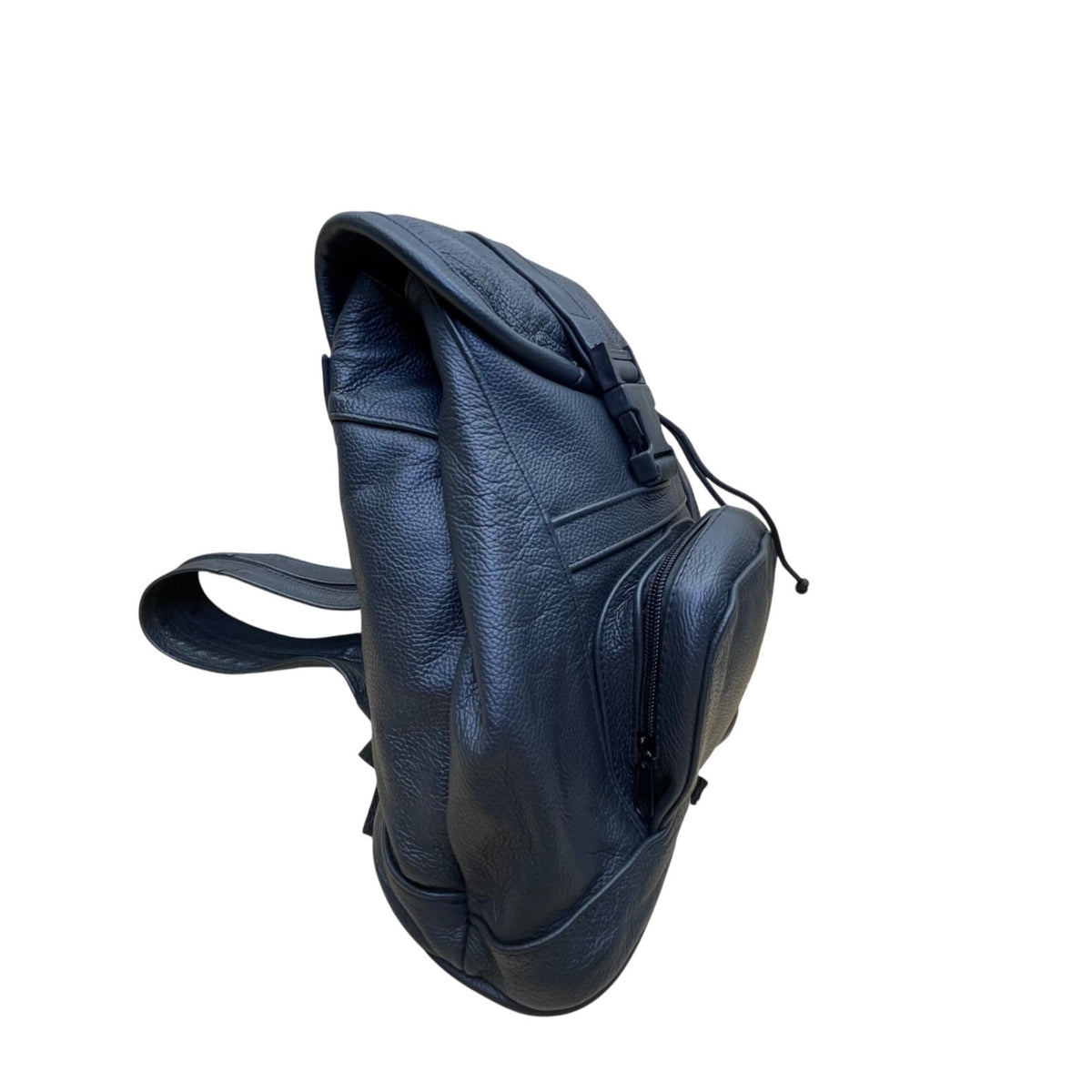Women’s Dark Blue Genuine Leather Adjustable Straps With Zipper Backpack Size S
