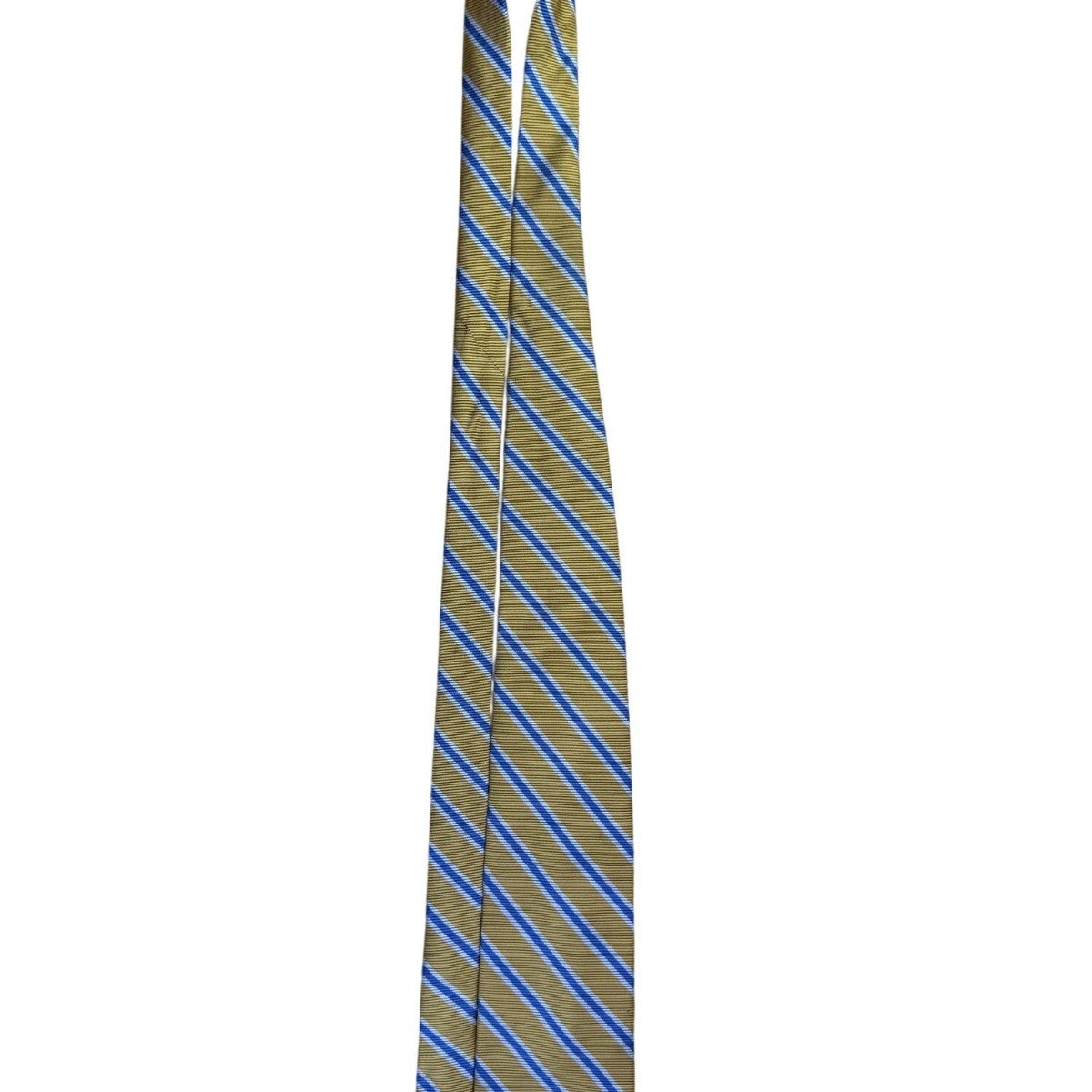 Brooks Brothers Mens Yellow & Blue Striped Pure Silk Necktie