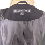 Fleet Street Womens Black Polyester Hooded Trench Coat Button Closure Size 10