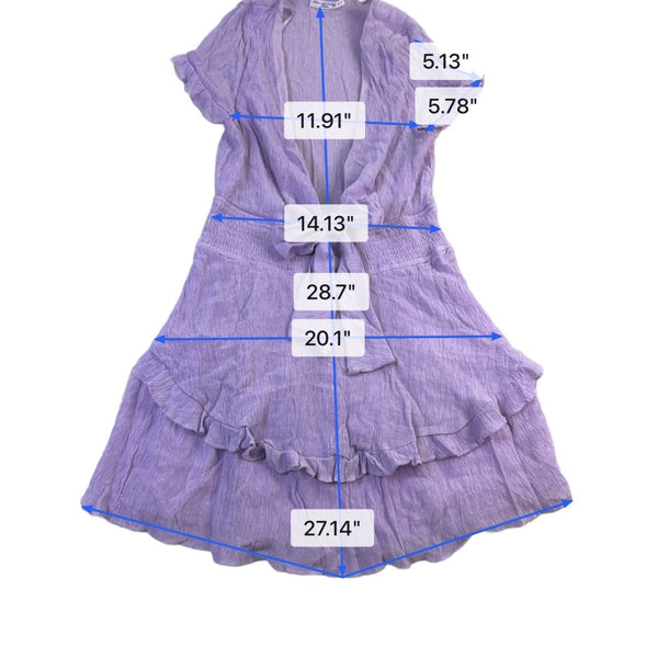 One And Only Women Lilac Ruffle Tie Front Dress Size L