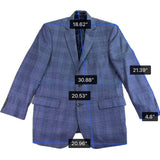 Jos. A. Bank Mens Blue Wool Plaid Suit Jacket Reserve Collection Size 43R