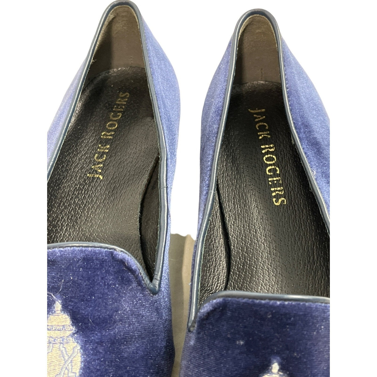 Jack Rogers Women’s Blue Velvet Loafers Sz 9.5M (EU 41) NWOB