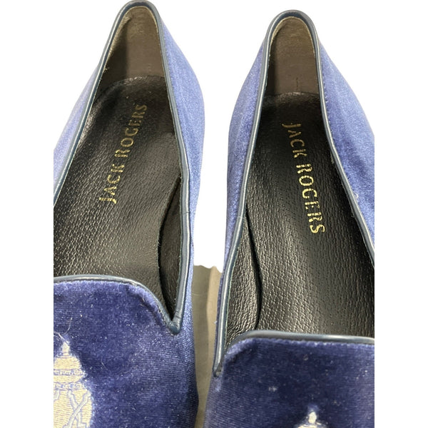 Jack Rogers Women’s Blue Velvet Loafers Sz 9.5M (EU 41) NWOB