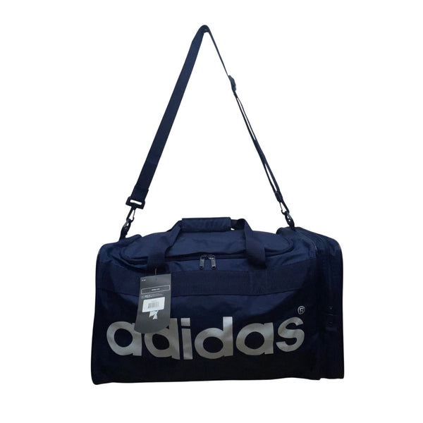 Adidas Unisex Blue Nylon Duffle Bag Logo Design Adjustable Strap One Size