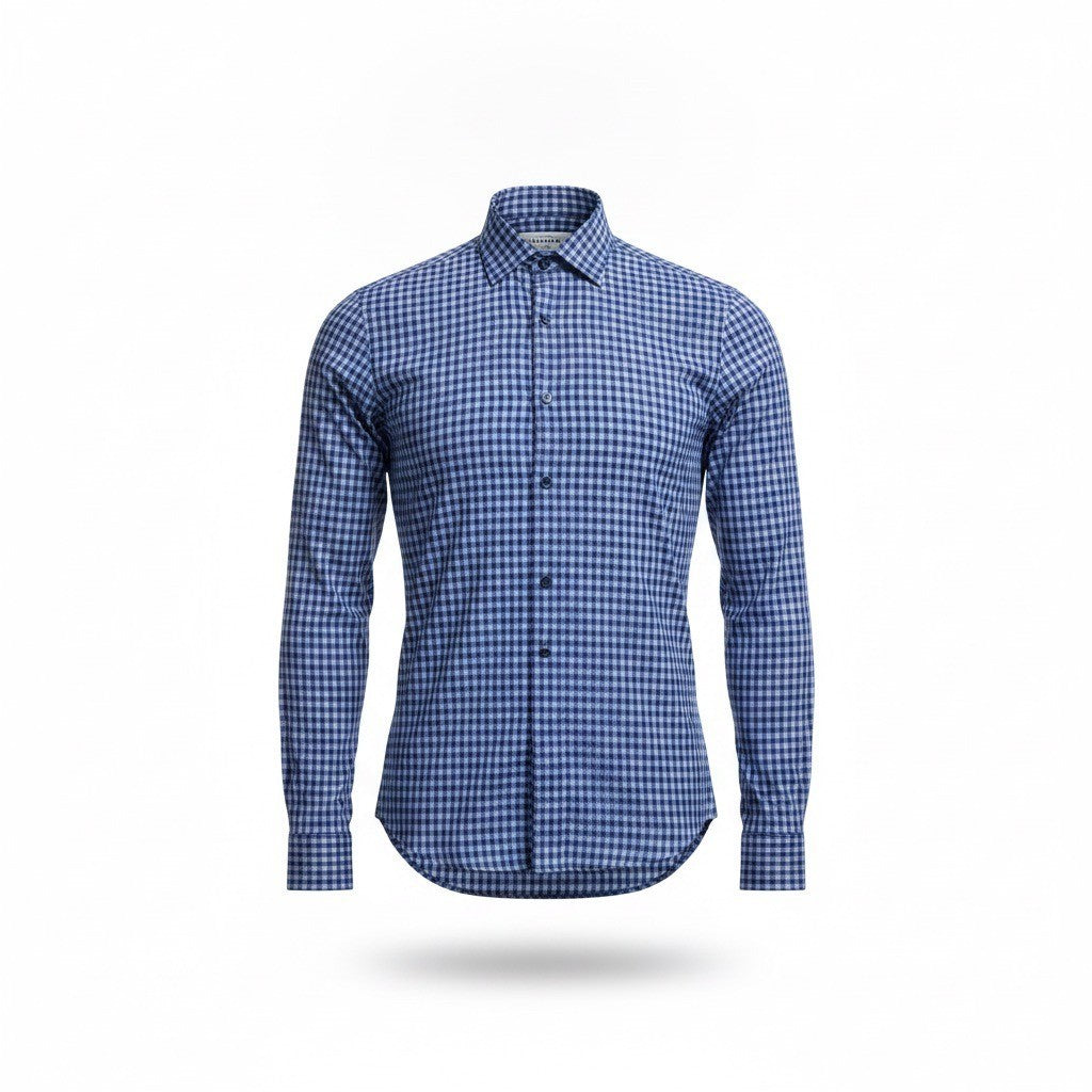 Mizzen+Main Mens Blue Gingham Button-Up Shirt Leeward Collection Size XL