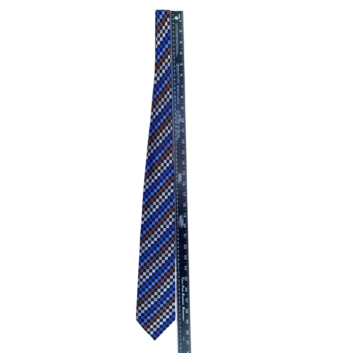 Jos A Bank Mens Multicolor 100% Silk Hand Sewn Checkerboard Pattern Necktie OS