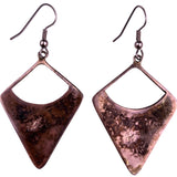 Vintage Alpaca Womens Red Floral Inlaid Dangle Earrings Mother Of Pearl