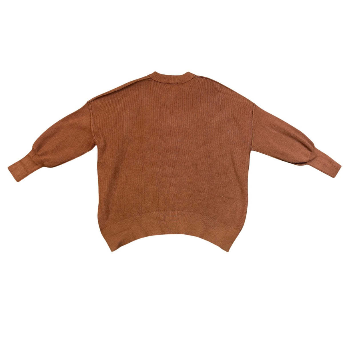 Lilusory Womens Brown Knit Sweater  Oversized Dolman Sleeve Pullover Sz S
