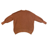Lilusory Womens Brown Knit Sweater  Oversized Dolman Sleeve Pullover Sz S