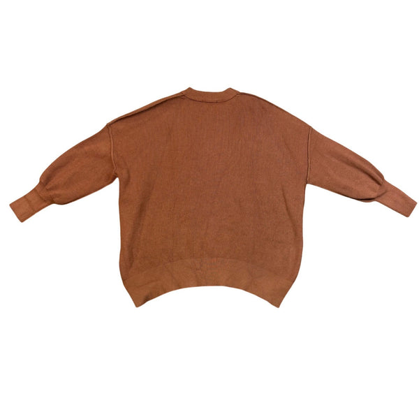 Lilusory Womens Brown Knit Sweater  Oversized Dolman Sleeve Pullover Sz S