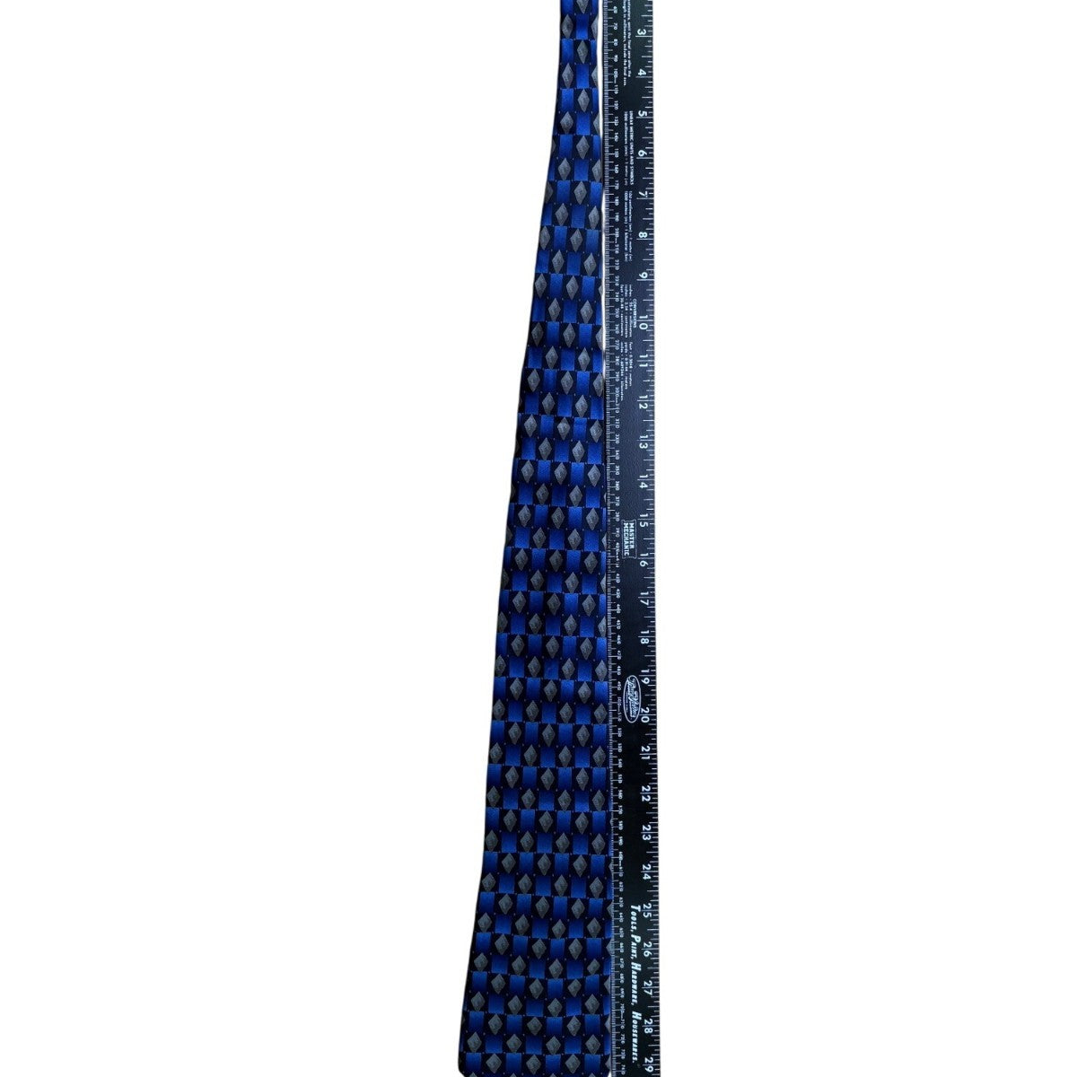 Stonehenge Men’s Blue & Gray 100% Silk Geometric Diamond Pattern Neck Tie