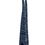 Henry Grethel Mens Blue 100% Italian Silk Tie Fan Feather Pattern