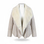 Lucky Brand Womens Beige Faux Suede Jacket With Stylish Wide Collar Sz  XS