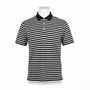Walter Hagen Mens Black/White Striped Polo Shirt Lightweight Performance Size L